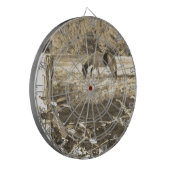 セピア音茶色の馬とフェンス ダーツボード (正面左)