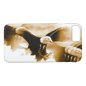 セピア飛んでいるトーンイーグルiPhone 7ケース Case-Mate iPhoneケース (裏面(横))