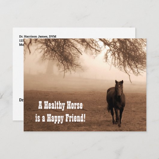 セピア馬オーク獣医ウマ科のポストカード ポストカード (正面/裏面)