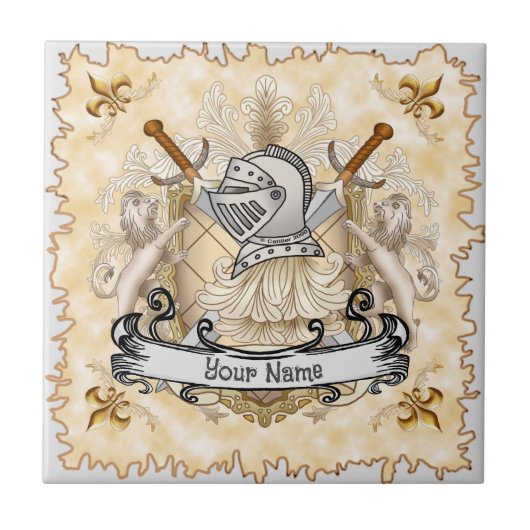 セピア騎士シールド姓 タイル (正面)