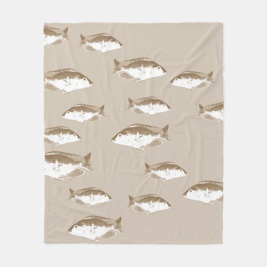 セピア魚 フリースブランケット (正面)