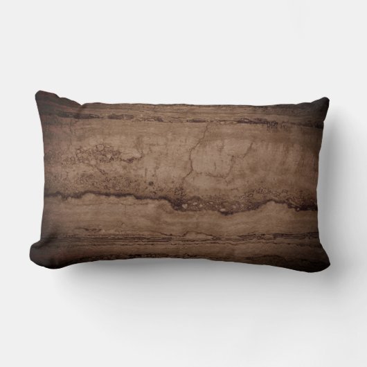 セピア黒褐色タン花崗岩の岩 ランバークッション (正面)