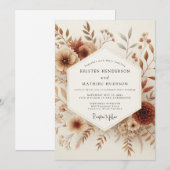 セピア オータムナルト メドウ ウェディング 招待状 (正面/裏面)