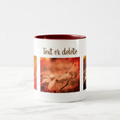 セピア・ドッグウッドの花パーソナライズされた写真 ツートーンマグカップ (中央)