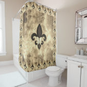 セピア・バターフルール |タンバタフライ（紋章の）フラ・ダ・リ シャワーカーテン (インサイチュ)