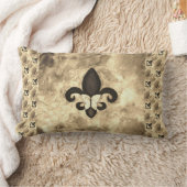 セピア・バターフルール |タンバタフライ(紋章の)フラ・ダ・リ ランバークッション (ブランケット)