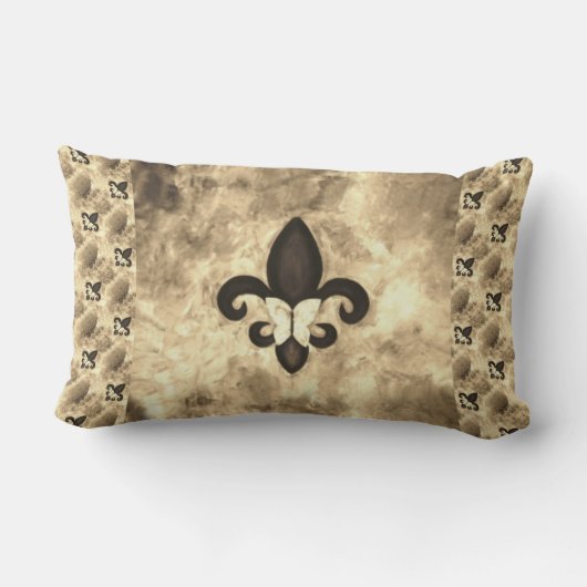 セピア・バターフルール |タンバタフライ(紋章の)フラ・ダ・リ ランバークッション (裏面)