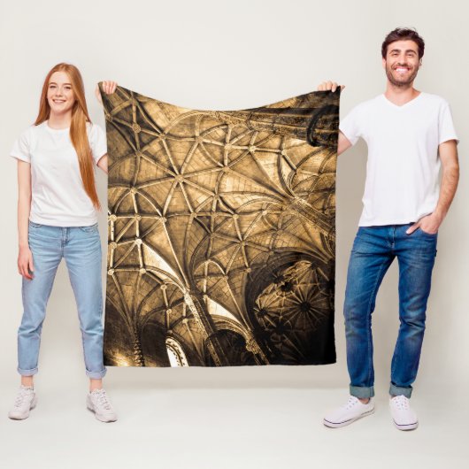 セピア・ポルトガル建築 フリースブランケット (インサイチュ)