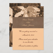 セピア·マグノリアの花婚式が日付を救う 招待状 (正面/裏面)