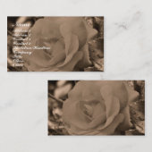 セピア ローズ フラワー 写真 ビジネス カード (正面/裏面)