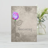 セピア ヴィンテージ スポット カラー ローズ バッド ウェディング 招待状 (スタンド正面)