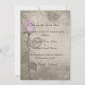 セピア ヴィンテージ スポット カラー ローズ バッド ウェディング 招待状 (裏面)