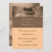 セピア《植物》百日草の花婚式が日付を救う 招待状 (正面/裏面)