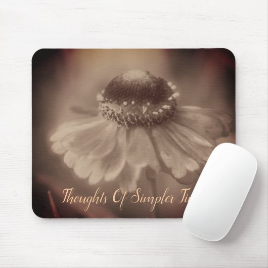 セピア《植物》百日草シンプルスフラワータ感動的イム マウスパッド (マウス)