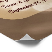 セピア《植物》百日草パーソナライズされたス結婚フラワー ポスター (角)