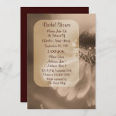 セピア《植物》百日草フラワーブライダルシャワー招待状 招待状 (正面/裏面)