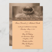 セピア《植物》百日草フラワー結婚式招待状 招待状 (正面/裏面)