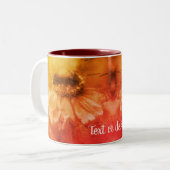 セピア《植物》百日草抽象芸術フローラパーソナライズされたアート ツートーンマグカップ (正面左)