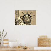 セピアCloseup of Liberty New York ポスター (キッチン)