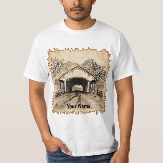 セピアCovered Bridge Tシャツ (正面)