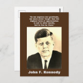 セピアJFKジョンF.ケネディ引用文 やる気を起こさせる ポストカード (正面/裏面)