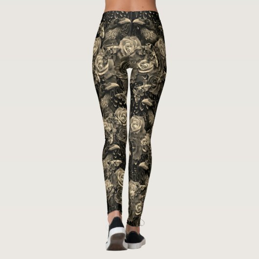 セピアRaven Evermoreとバラとホークモス レギンス (裏面)