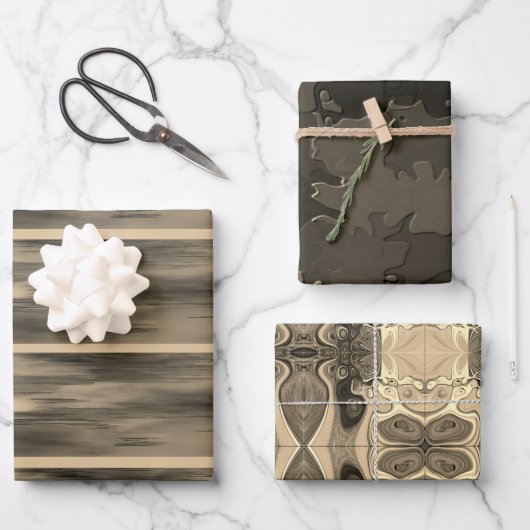 「セピアTouch」包装紙フラットシートセット3 ラッピングペーパーシート (正面)