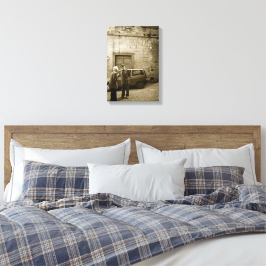 セピイタリアンアの通りのシーン キャンバスプリント (インサイチュ (寝室))