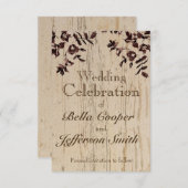 セピエレガントア水ヴィンテージバラ – ホワイトウォッシュウッド セーブザデート (正面/裏面)