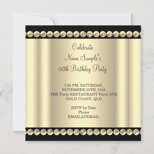 セピエレガントア王室の金ゴールドクリームシャンデリアパーティー2 招待状 (裏面)