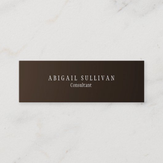 セピスタイリッシュアブラウン平滑クリーン細身 スキニー名刺 (正面)