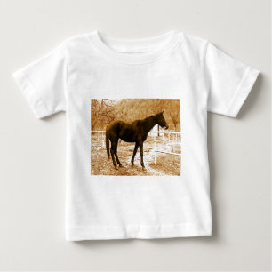 セピポップ・アートのアの馬 ベビーTシャツ