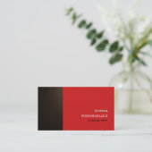 セピモダンアブラウンレッド精巧トレンディースタイル 名刺 (スタンド正面)