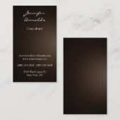 セピモダンア茶色の手書き入力プレーンユニーク 名刺 (正面/裏面)