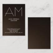 セピユニークア茶色のプレーンシンプルモノグラム 名刺 (正面/裏面)