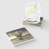 セピ威厳のあるアの野生の雄牛 ストーンコースター (横)