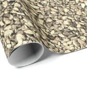 セピ素朴ア砂利岩の質感 ラッピングペーパー (ロールコーナー)