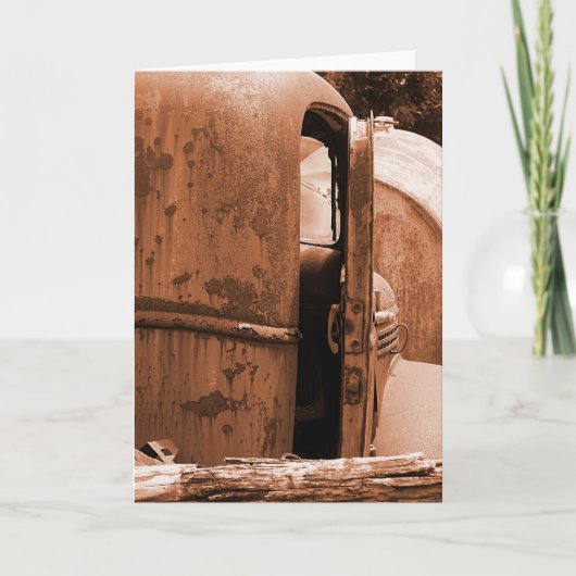 セピ違うアの古いトラックの景色 カード (正面)