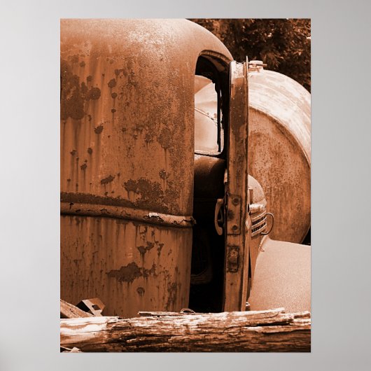 セピ違うアの古いトラックの景色 ポスター (正面)