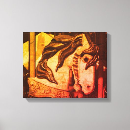 セピ静かアヴィンテージの回転木馬馬の煮込み キャンバスプリント (正面)