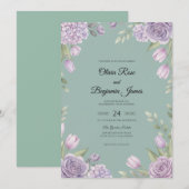 セフォーム ラベンダー ペイント 結婚式 招待状 (正面/裏面)