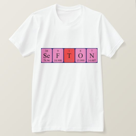 セフトン期別テーブル名のシャツ Tシャツ (デザイン正面)