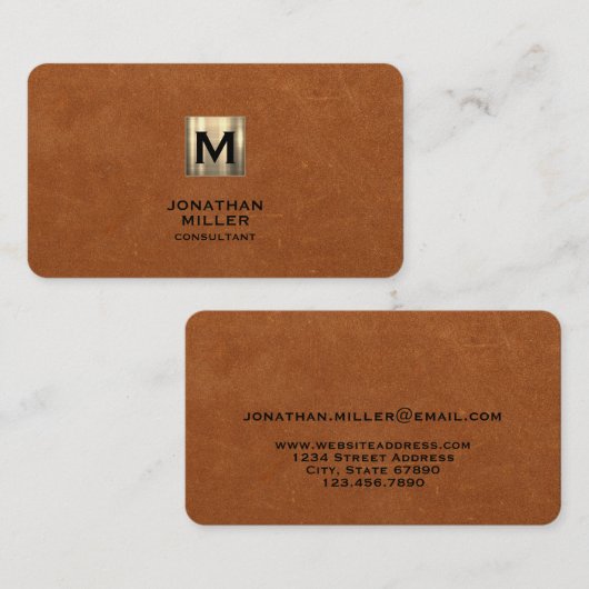 セブシンプルルレザー金ゴールドモノグラム 名刺 (正面/裏面)