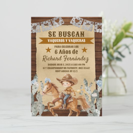 セブスカンがメキシコのカウボーイ誕生日を指名手配 招待状 (スタンド正面)