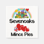 セブナオーク、ケントUKはミンチェパイを愛している スタンダードカクテルナプキン (正面)