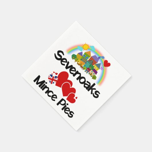 セブナオーク、ケントUKはミンチェパイを愛している スタンダードカクテルナプキン (角)