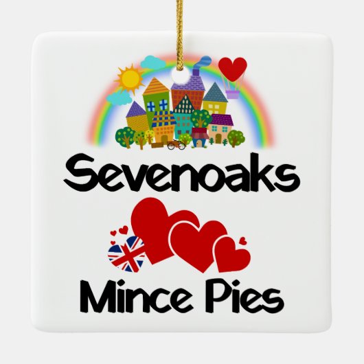 セブナオーク、ケントUKはミンチェパイを愛している セラミックオーナメント (裏面)