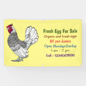 セブライトのチキンの漫画の新鮮な卵の看板が販売のために 横断幕 (横)