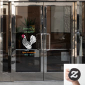 セブライトチキンカートゥーンイラストレーション ウィンドウサイン (オフィスドア)