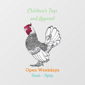 セブライトチキンカートゥーンイラストレーション ウィンドウサイン (シート)